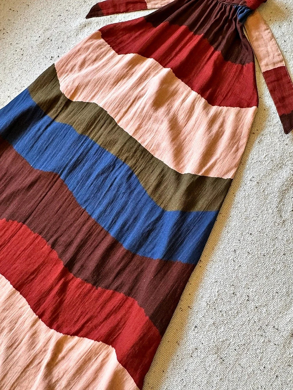 NWT Anthropologie The Odells L Colorblock Halter Maxi Dress Cotton Boho Reso